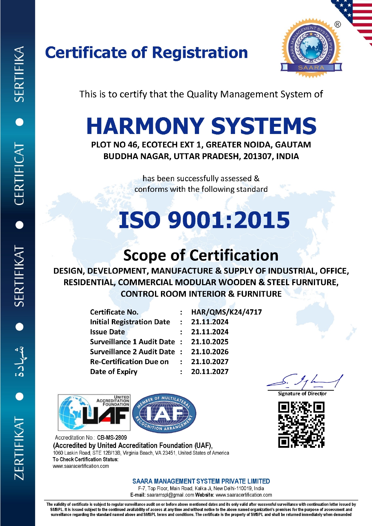 CERTIFICATE OF REGISTRATION