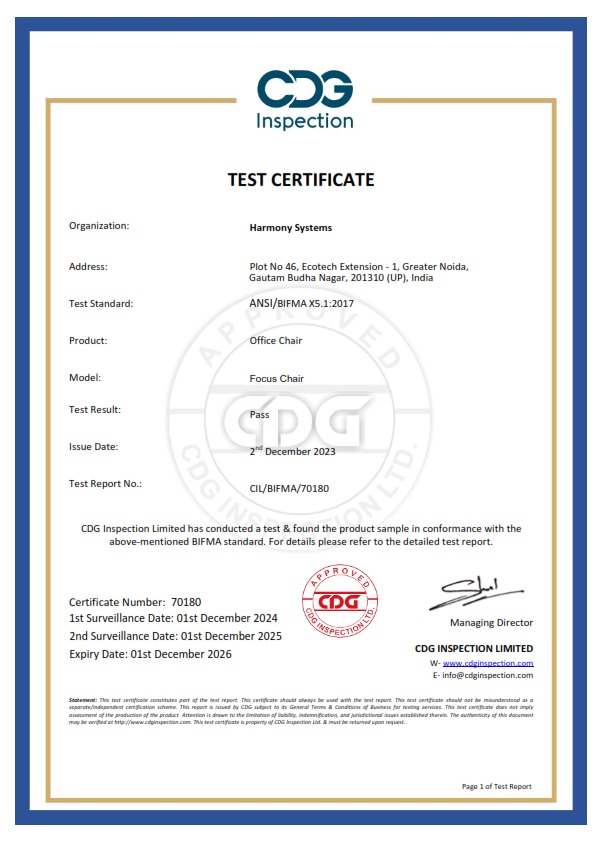 CDG TEST CERTIFICATION