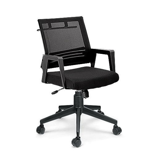 Black Plain Revolving Office Chair
