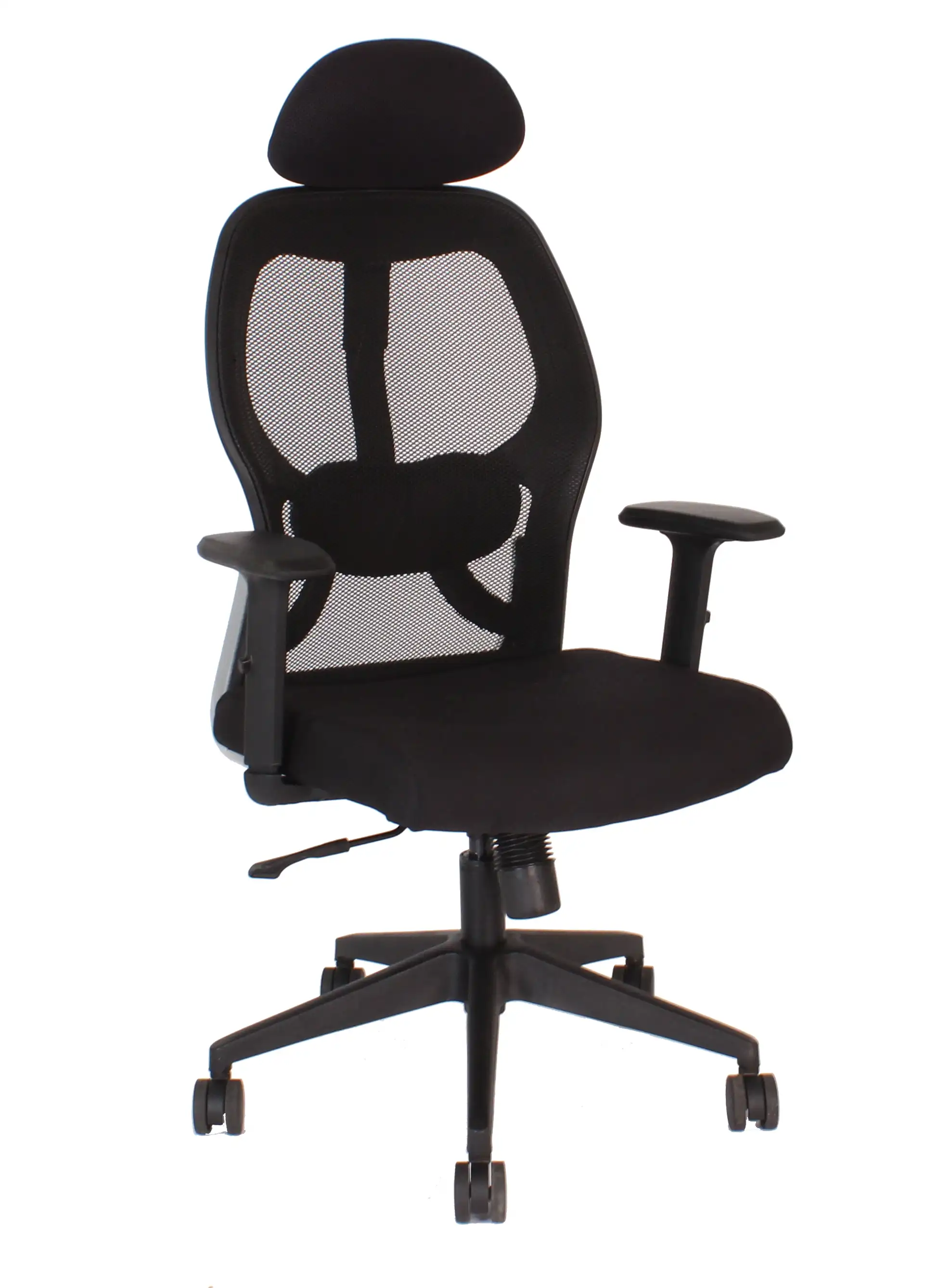 Management Chair In Black Color With Side View