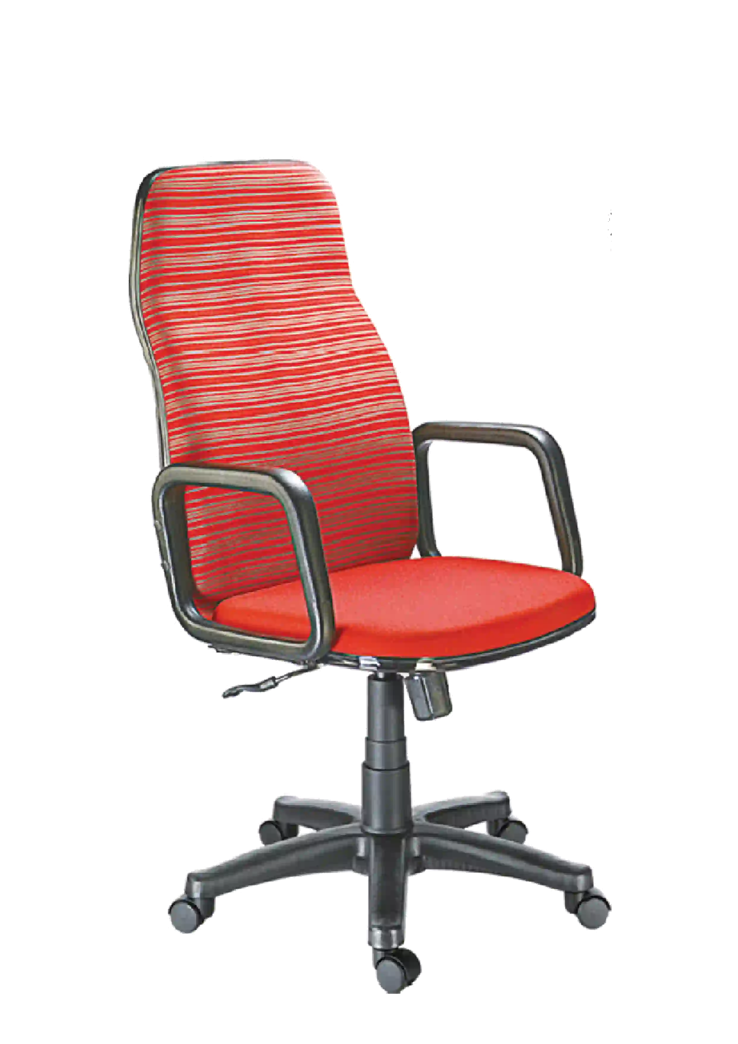 Management Chair- In solid red Color With Side View