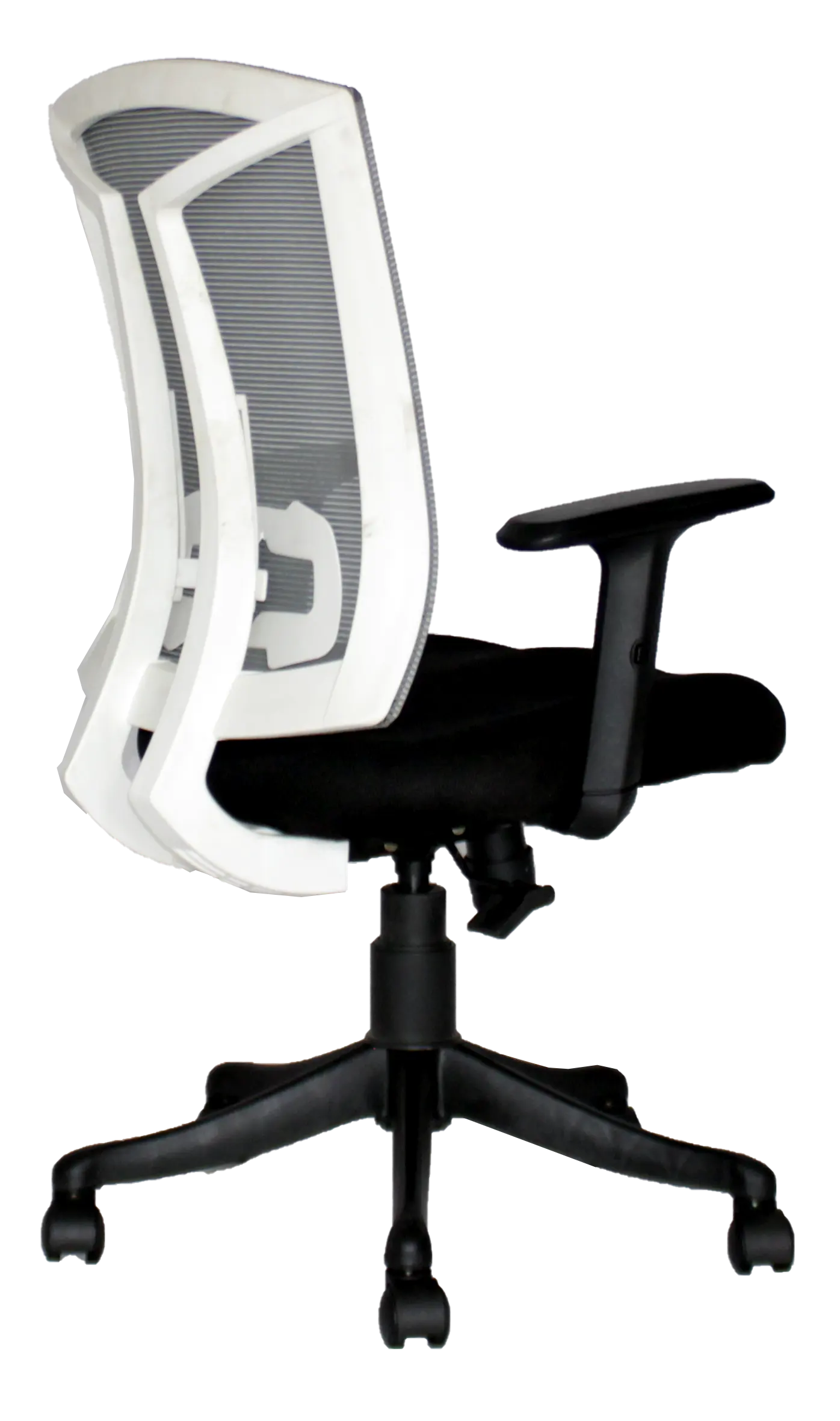 Management Chair - In Black And White color With Side View