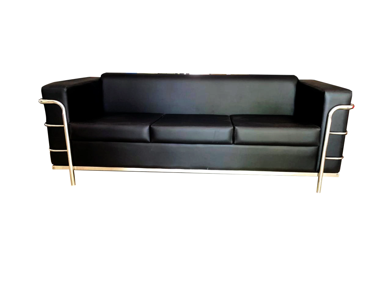 Sofa In Black Color With Front View