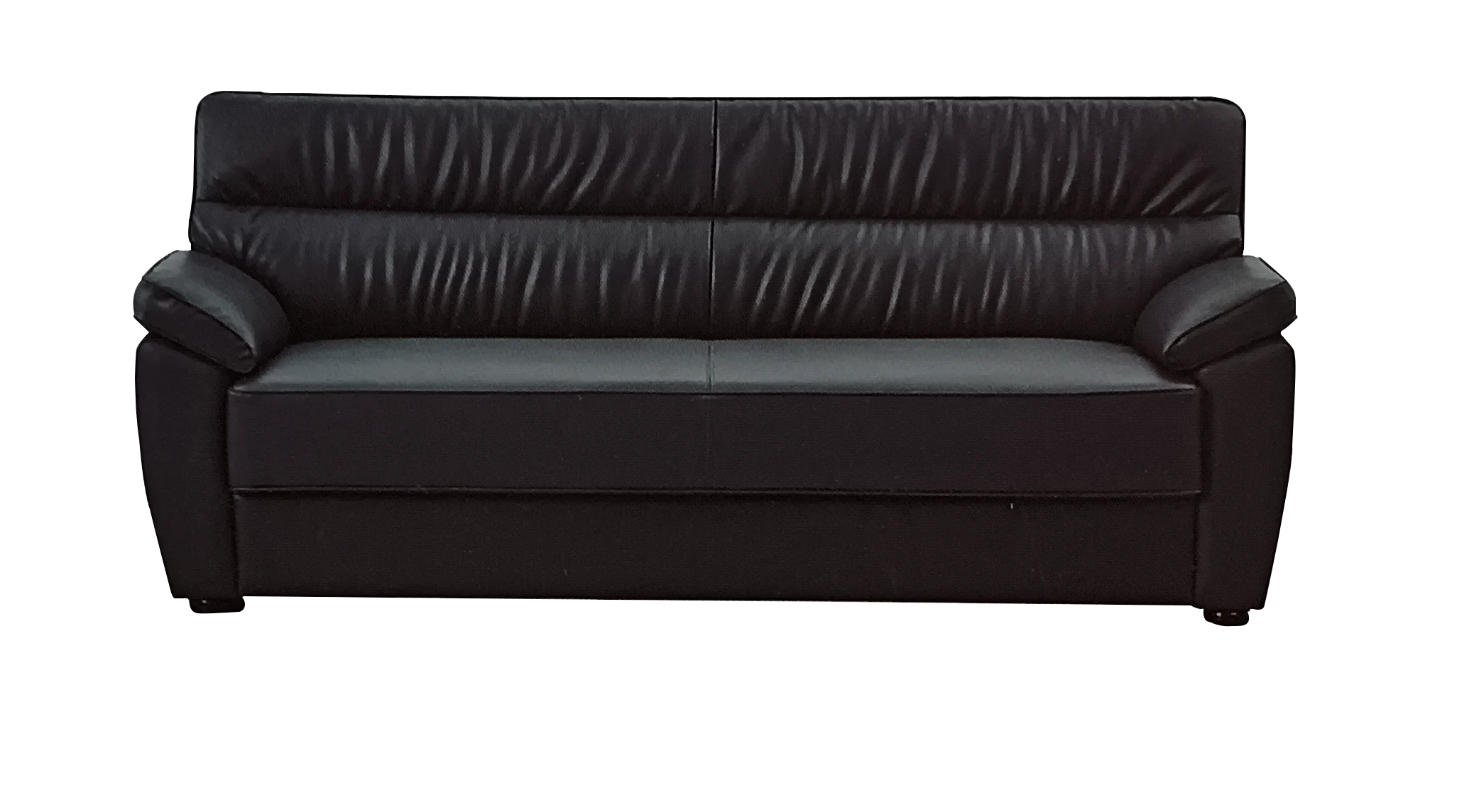 Black Leather 2 Seater Sofa