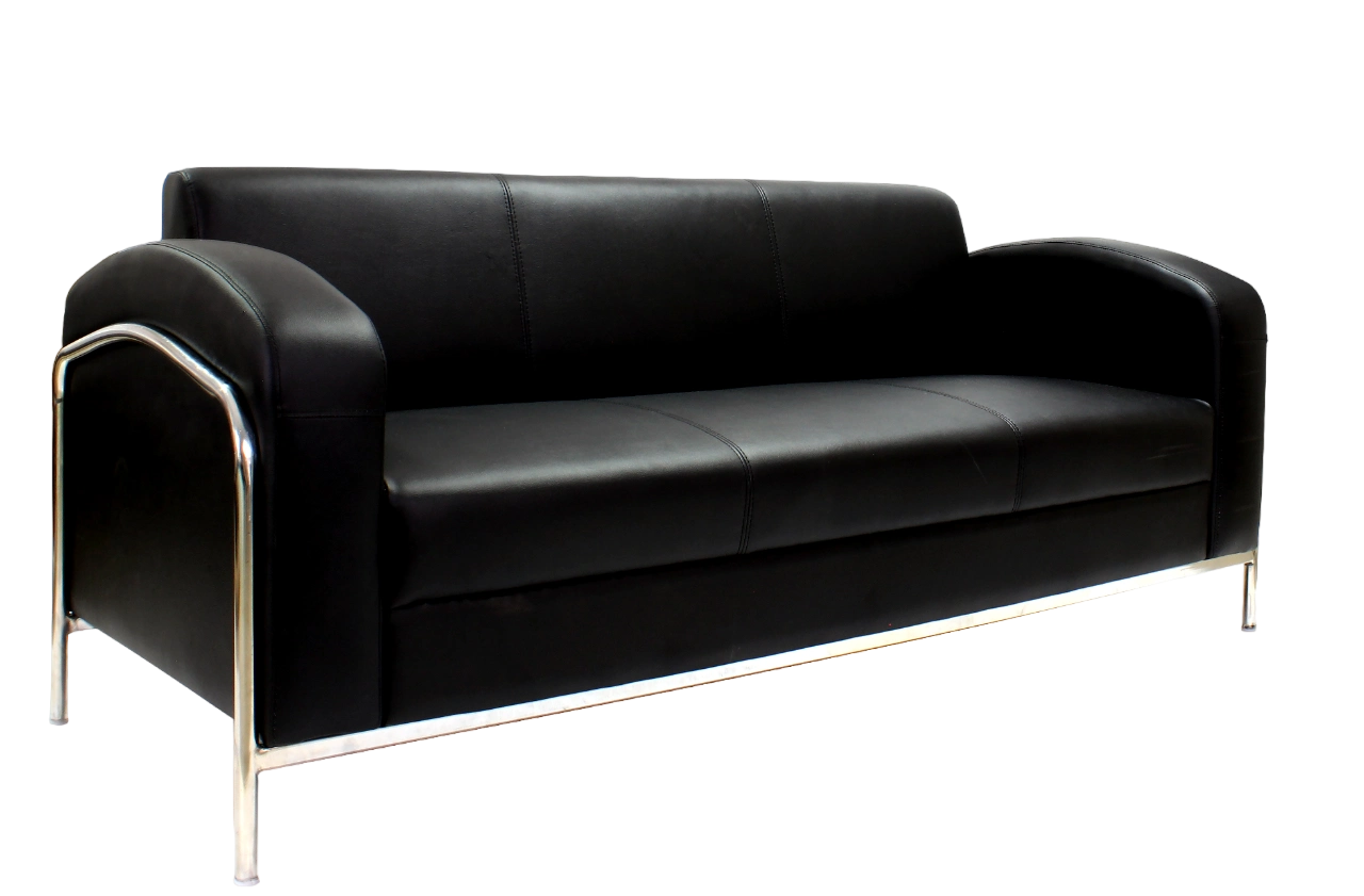 Sofa - In Black Color With Front View 